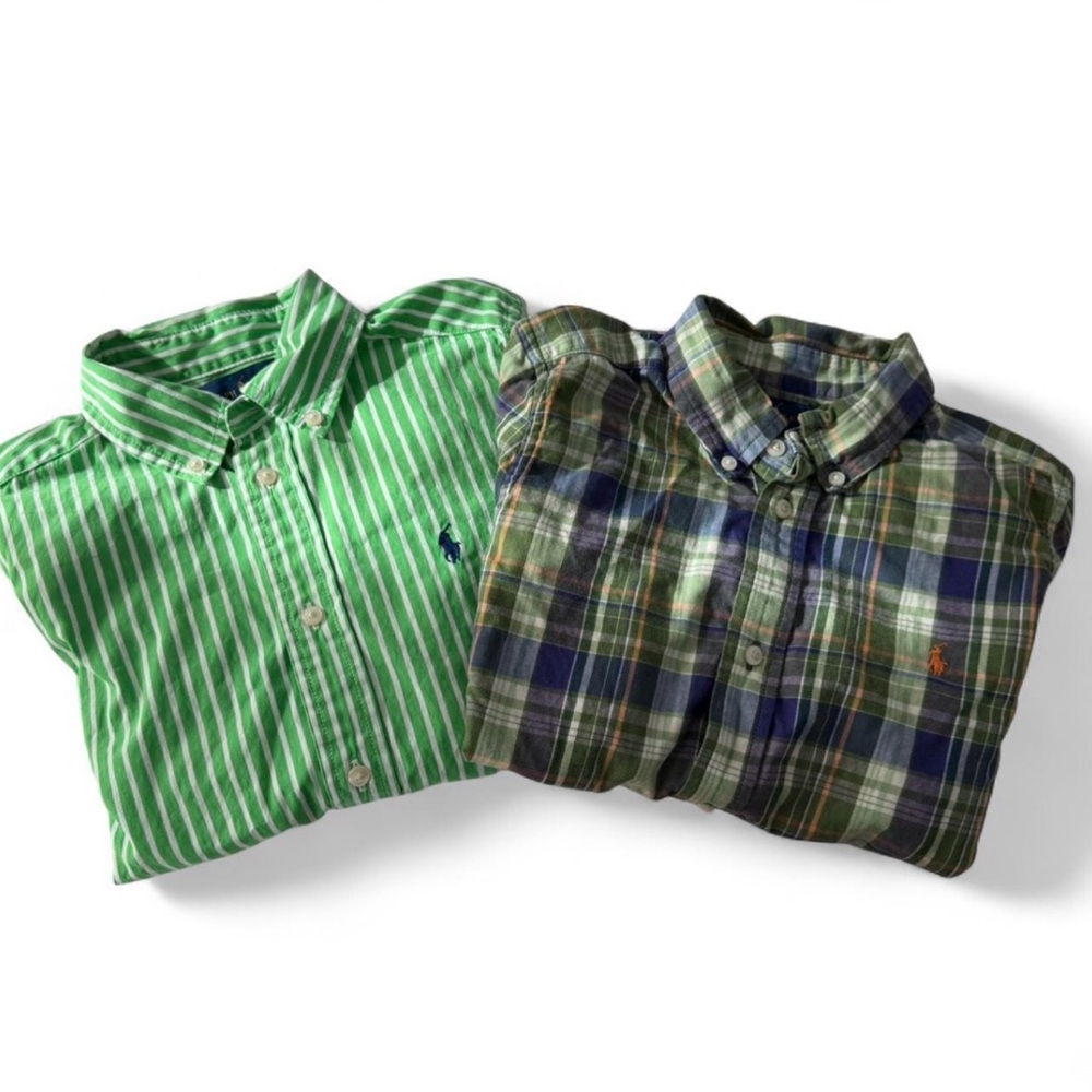 Ralph Lauren Boy’s Button Down Shirts, Set of 2 (Boy’s Size 6)